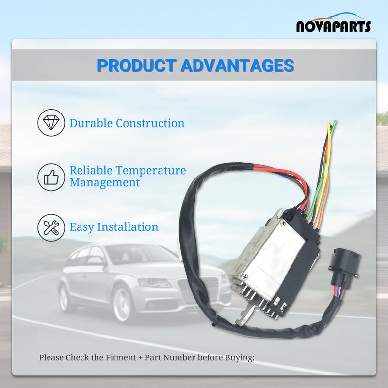 NOVAPARTS Radiator Cooling Fan Control Module for Audi A4 A6 Quattro 1.8L 2.0L 3.0L 3.2L 8E0959501AG 8E0959501K 902-436 - Image 4